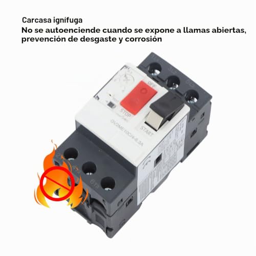 Miniatura 9 de Disyuntor De Motor Ac690v Protección Contra Cortocircuito De Sobrecarga Interruptor De Protección De Motor Disyuntor Con Montaje De Riel De Guía De 35 Mm Gv2-Me14c 6-10a