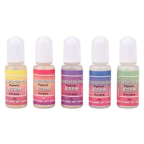 Yuecoom 5 Colors Epoxy Resin Pigment, 10ML Star Colorful UV Resin Coloring Dye Liquid Colorant Pigment for Jewelry Making, DIY Art Crafts, Painting