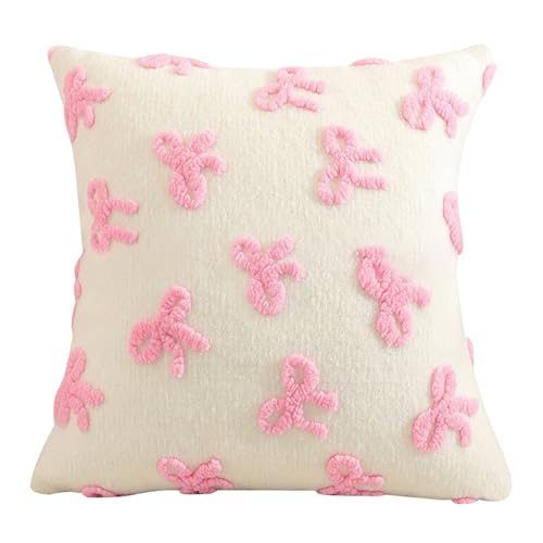 Shunfaji Kissenbezug Schleifen Plüsch Aesthetic Rosa Rot 45x45cm Für Muttertag Valentinstag Mädchenzimmer Dekoration (A) Shunfaji Kissenbezug Schleifen Plüsch Aesthetic Rosa Rot 45x45cm Für Muttertag Valentinstag Mädchenzimmer Dekoration (A)
