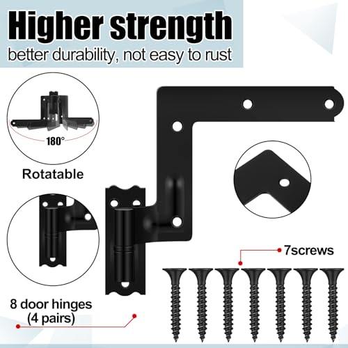 Image of Moxweyeni 16 Pack (8 Pair) Steel Blind Shutter Hinges 1-1 /16 inch with S Hook