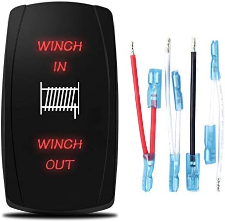 Xislet Winch Rocker Switch Replacement for Polaris UTV ATV RZR 800 900 XP 1000 Turbo Ranger General 1000 Momentary Winch in/Out Can-Am with Jumper Wires and Instruction (7-Pin 12/24V DPDT)