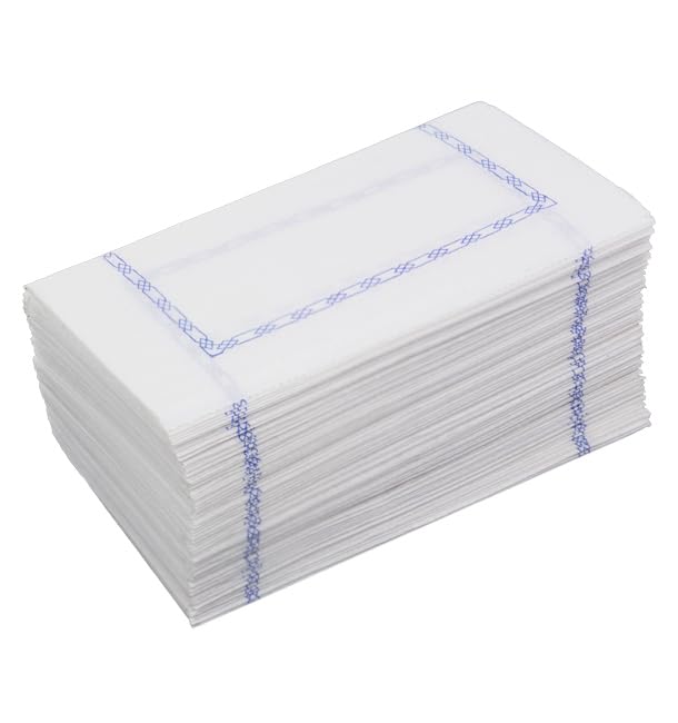 Monouso | 250 Servilletas de Papel ZigZag Blancas 14x14cm, Cenefa, Impermeables, Bares, Restaurantes, Eventos