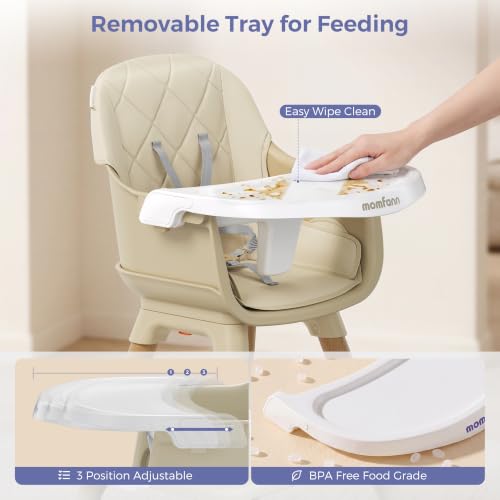 Image of 6 in 1 Convertible High Chair for Baby and Toddler,Toddler High Chair with Adjustable Tray & 5-Point Safety Harness, Dish-Washer Safe