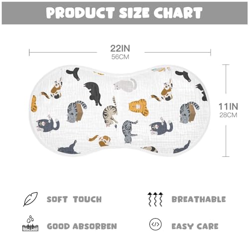 vvfelixl Baby Burp Cloths Cartoon Cat Baby Newborn Cotton Burping Cloths Set Baby Washcloths 4 Pack2
