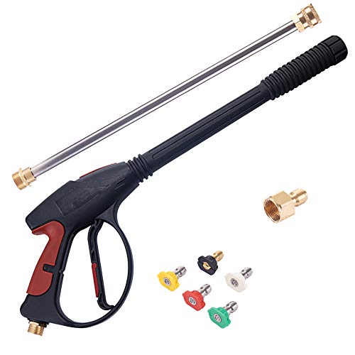High Pressure Washer Gun Kit 4000 Psi with 19" Extension Replacement Wand Lance,Wonghoo