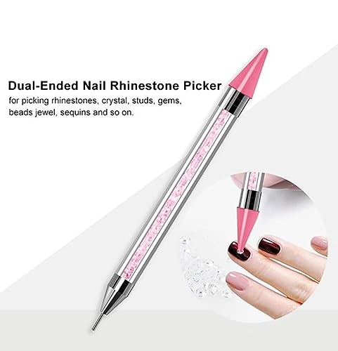Bolt bee Rhinestone Picker Tool, Dual-Ended Diamond Painting Wax Pencil Gems Crystals Picker Pen Nail Art DIY Decoration Tool - Image 3