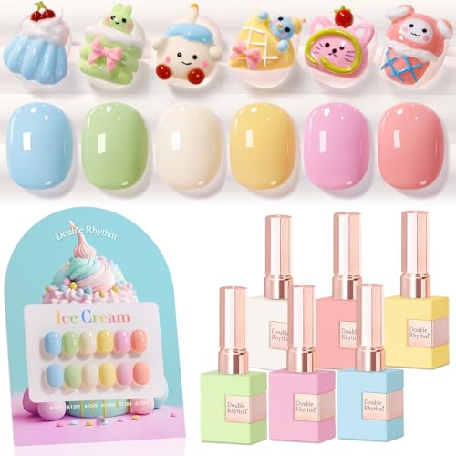 Double Rhythm 6 Pcs 15 ML Gel Polish Set Same Color Same Bottle Soak Off Gel Polish Kit Nail Art...