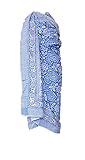 Women's Long Hand Block Printed Fashion Scarf Wrap Sarong Throw Beautiful Handmade Floral Bikini Large Pareo Sarong Blue
