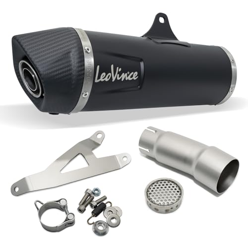 Endschalldämpfer LeoVince SLIP-ON SBK NERO, Edelstahl schwarz, Carbon Kappe, mit Zulassung für Piaggio MP3 400 / LT/RST i.e. MP3 LT 500 Sport i.e. MP3 500 / Business/LT/Sport i.e.