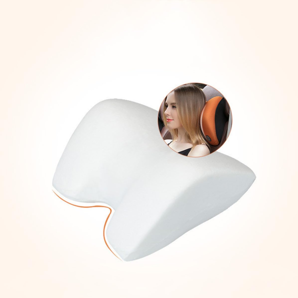 Almohadilla y Alivio del Dolor Cervical Espuma Viscoelástica para Reposacabezas de Coche y Diseño Ergonómico para Soporte Cervical en Viajes