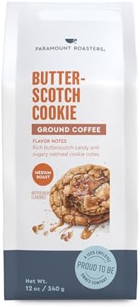 Butterscotch Cookie Flavored Ground Coffee, 1-12oz bag, Medium Roast (Paramount Coffee Company)