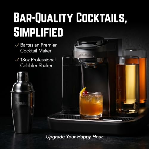 Image of Bartesian Premier Commercial-Grade Cocktail Machine Bundle - Professional Drink Maker with 18oz Stainless Steel Cobbler Shaker - Lockable Spirit Storage, High-Capacity 1.5L Reservoir