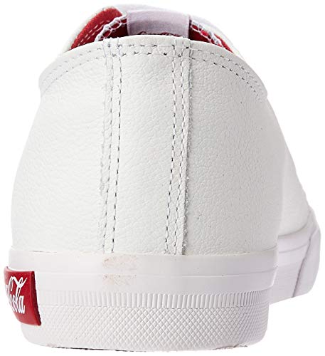 Tênis Coca-Cola Shoes, Blend Leather, adulto-unissex, Branco/Vermelho, 39