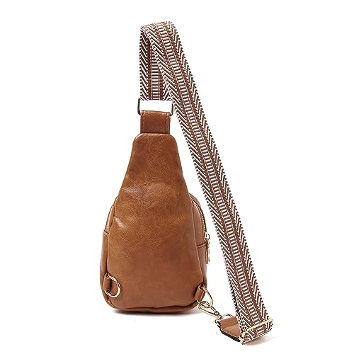 Sac à dos de poitrine mixte en cuir souple de grande capacité
