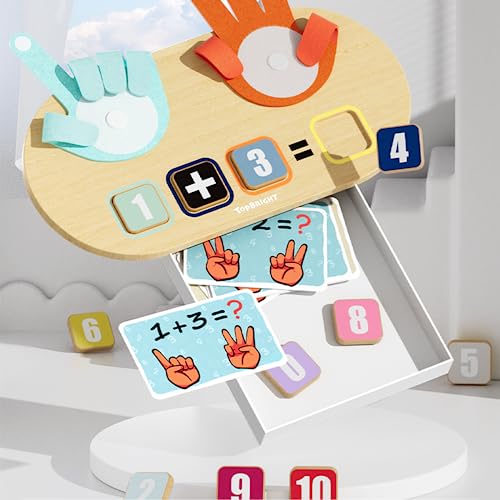 TOP BRIGHT Wooden Math Counting Toys for Kids Toddler Number Addition Toys Educational Learning Game - Image 2