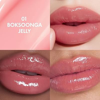 Amuse SEOUL Jel-Fit Tint (01 BOKSOONGA JELLY) - Jelly Lip Stain, Long Lasting Hydrating Lip Gloss, Smooth Moisturizing Lip, Glossy Finish, Vegan, Korean Beauty Makeup