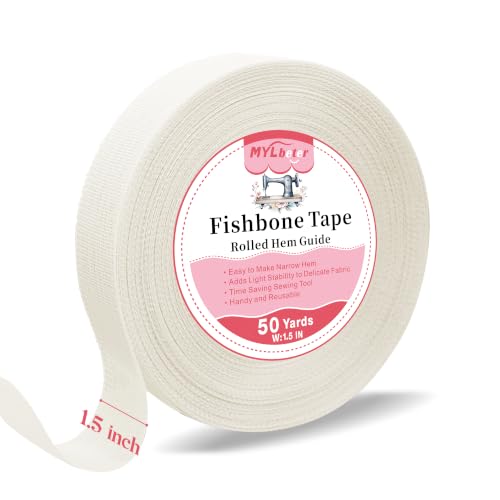 Image of 50 Yards Fishbone Hem Tape, Banroll Tape for Sewing Narrow Hem