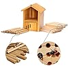 POLLIBEE Mason Bee House -Wax Coated Mason House for The Garden, Natural Handmade Wooden Waterproof Mason Home, Attracts Peaceful Bee Pollinators,Native Mason Bee Habitat