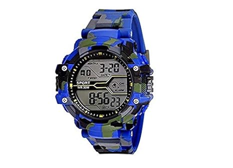 Pass Pass Blue Digital Sports Watch for Men & Boys