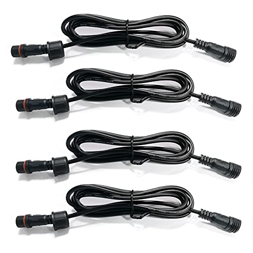 UWDESY 4Pcs 60IN 5FT 4Pin RGB Waterproof Extension Cable Wire Cord Set - Multi-Color Neon Accent LED Underglow Rock Light Boat Drain Plug Underwater Light