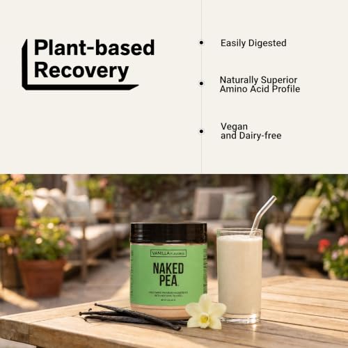 Image of NAKED Vanilla Pea Protein Isolate from North American Farms, Only 3 Ingredients, Vanilla Vegan Protein, NSF Certified, Gluten-Free, Soy Free, GMO Free - 1LB