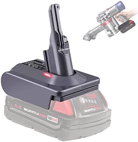 for Dyson V7&V8 Milwaukee Battery Adapter, Use for Milwaukee M18 18v Batteries Convert to for Dyson V7/V8 Replacement Batteries, Work for Dyson V7 V8 Motorhead Handheld Vacuum Cleaner(Adapter Only)