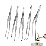 Chefpinzette – Präzisionspinzetten für Köche | Pinzette mit gezackter Spitze, professionelle Küchenpinzette aus Edelstahl, gerade Pinzette mit glatten Kanten, Pinzette
