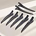 owmoer 6PCS Professional Duckbill Hair Clips, 4.7 Inch Anti-Slip Sectioning Clips, Strong Hold Non-Deformable Styling Clips for Salon Long Thick Hair, Black