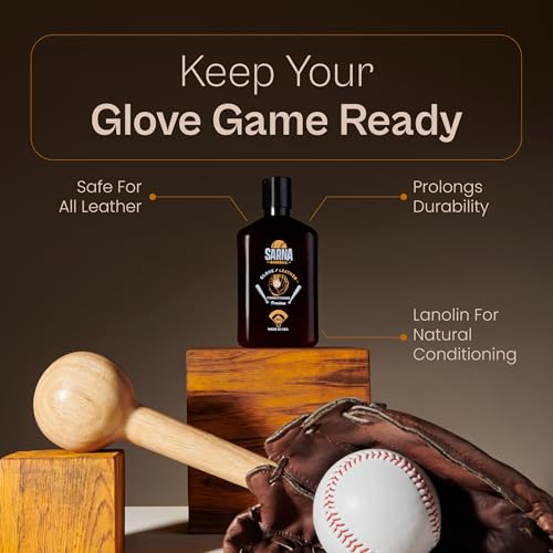 SARNA BASEBALL Glove Leather Care - Use on Baseball Gloves, Softball Gloves, and Other Leather Sports Equipment Made in USA!