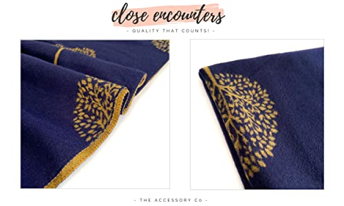 Cashmere Tree Life Blanket Scarf - Reversible Scarf Women Pashmina Shawl, Winter Scarfs Women, Large Wrap, Warm Scarf, Tree of Life Print Ladies Scarves Long Wraps, Womens Gifts (NV Yellow)4