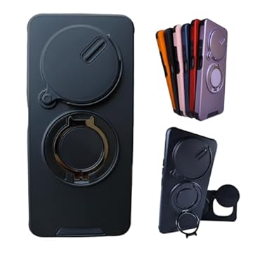 Capa case anti impacto para POCO C75, capinha protetora Premium antichoque super resistente com anel magnético e suporte de apoio (preto, POCO C75)