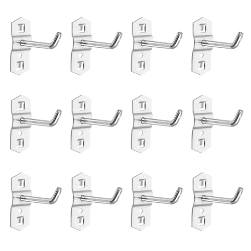 VILLCASE Shelves 12 pcs Screw Fit Pegboard Heavy Hook Hardware Pegboards Hooks Hooking Craft or Hanging Locks Silver Garage Shelf Cm Necklaces Metal Bracket Plate Exhibition Hooks- Square
