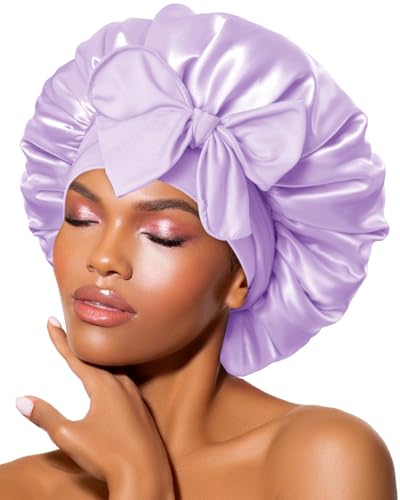 BONNET QUEEN Silk Bonnet for Sleeping Women Satin Bonnet Silk Hair Cap Adjustable Hair Wrap Night Sleep Cap with Tie Band