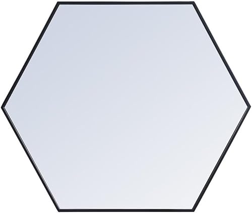 Miniatura 4 de Elegant Decor Eternity - Espejo hexagonal con marco de metal de 32 x 38 pulgadas, color negro