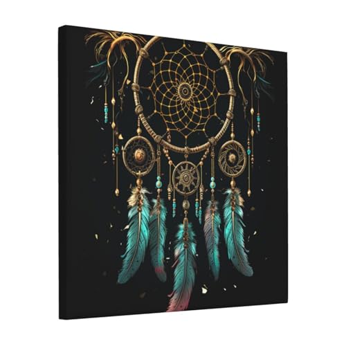 Poster attrape-rêves sombre HJBNW toile 30x30 cm sans cadre