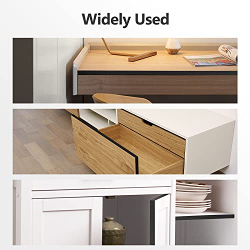 Image of 16 ft Flexible Self Adhesive Veneer Edge Banding Peel and Stick Veneer Edge Trim Collapsible Edge Guards (Black, 3 /4 inch)