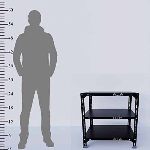 Image of ALIJA️ Slotted Angle Metal Rack (2 x 2 x 1.5 Ft. / 24 x 23 x 18 Inch) with 3 Shelves (Black, 24 Gauge Shelves, 18 Gauge Angle)