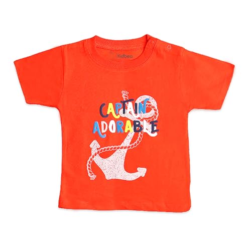 Image of Kidbea 100% Organic Soft Cotton Half Sleeve T-Shirt Multicolor Printed for Baby Boys