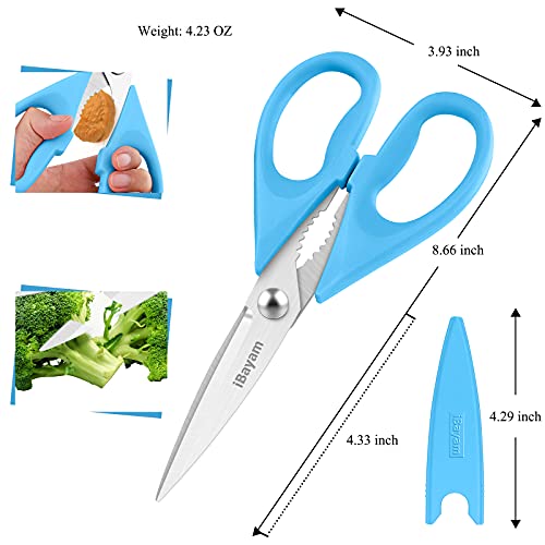 Gifts for Dad from Daughter Son, BEST DAD Tool Shears, iBayam Kitchen Scissors All Purpose Heavy Duty Meat Scissors Poultry Shears, Dishwasher Safe Stainless Steel Utility Scissor
