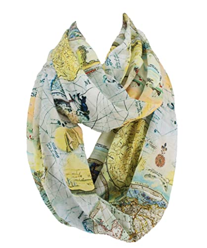 Etwoa's Historical World Map infinity Scarf Circle Scarf Loop Scarves3