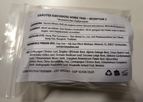 Hong Thai Duftdose – Natürlich Erfrischen mit Thailändischen Kräutern & Ölen (2 Dosen)