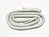 The VoIP Lounge 25 Foot Off White Long Phone Handset Curly Cord