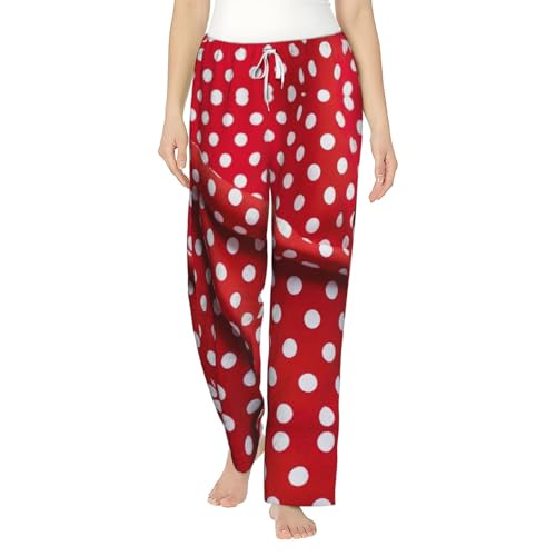 Pantalon de pyjama femme flanelle rouge vêtement de nuit chaud anti-boulochage taille élastique