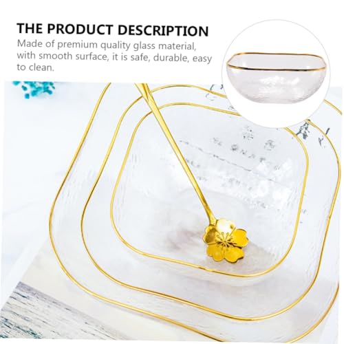 Saladier carré martelé en verre transparent de grande capacité - 5