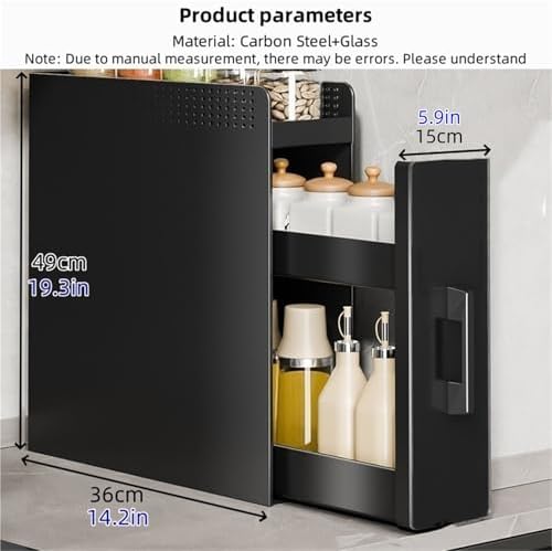 Spice Rack Organizer - 2 Layer Pull Out Storage for Seasoning Bottles - Narrow Counter Corner Storage Solution - Multi-Purpose Kitchen Countertop Organizer