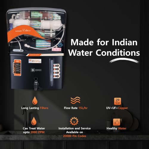 Image of Havok Luxury Edition RO + UV + UF + TDS Controller Water Purifier with Copper + Zinc + Alkaline 3-in-1 Technology | 15 L Storage | Multi-Stage Purification for Home & Kitchen