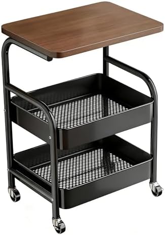 Heavy-Duty Rolling Kitchen & Craft Trolley with Wheels, Metal Storage Cart for Home Organization, 17.32"x11.81"x40.55" - Versatile Utility Cart for Kitchen, Crafting, and More
