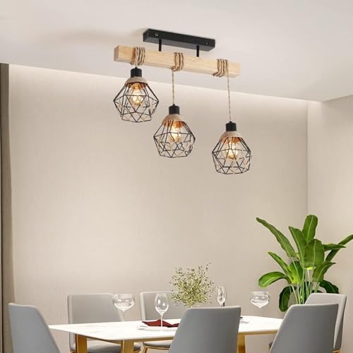 Lampe suspendue en bois réglable pour corriger un plafond