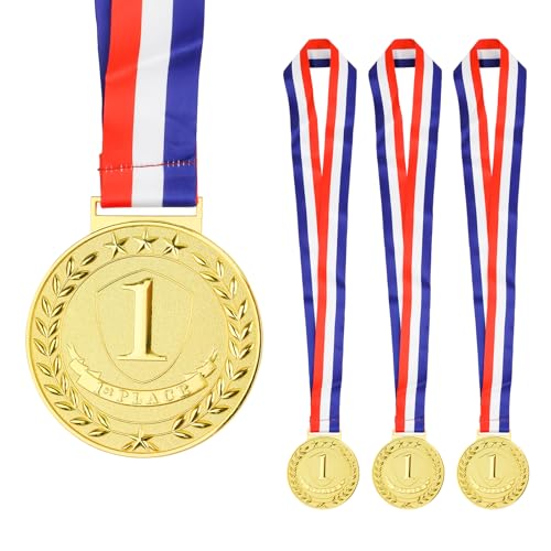 Acrridi Gold Medals for Awards 1st Winner Medals for Sports Competitions Party Olympic Style 3 Inches (1 Big Gold)