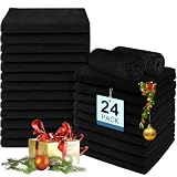 UNIMADE 24 Pack Salon Towels - Highly Absorbent and Quick Drying Hand Towels, Premium Wash Cloths for Bathroom, Gym, Shower, Hotel, and Spa - 16x27 inch (Black)